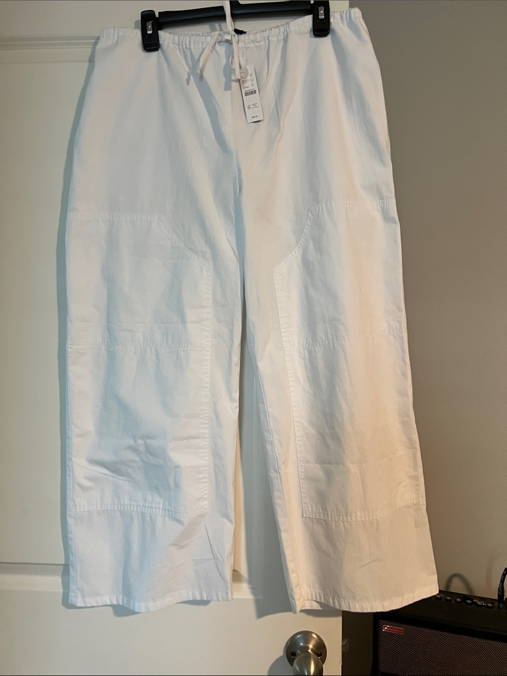 J. Crew Women's White Wide-Leg Drawstring Pants - Medium NWT